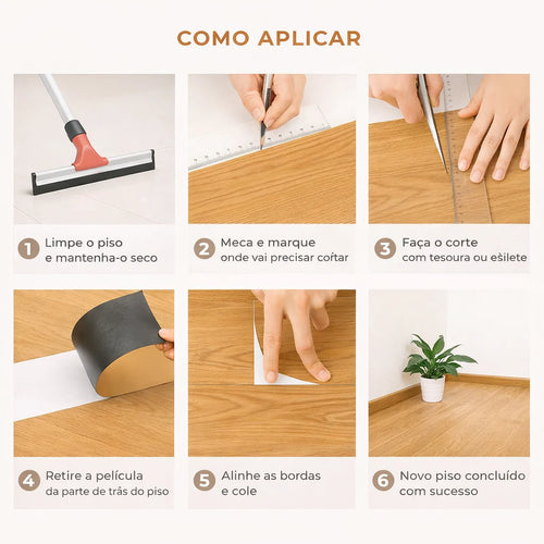 Kit Placas Pisos Vinílicos Auto Colante - Piso Nobre