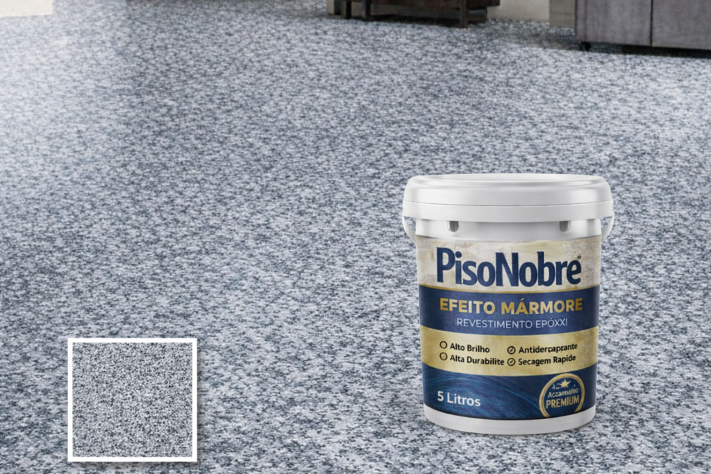 Piso Nobre: Revestimento Epóxi Efeito Mármore – Alto Brilho e Alta Durabilidade