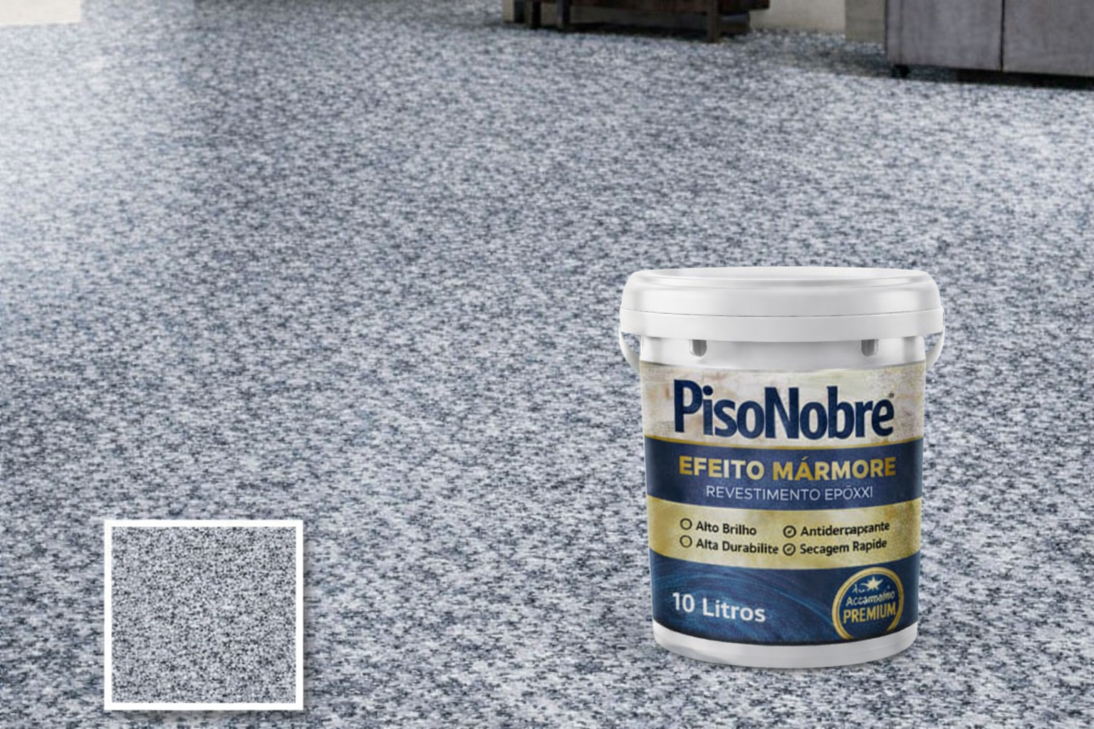 Piso Nobre Revestimento Epóxi Efeito Mármore – Alto Brilho e Alta Durabilidade