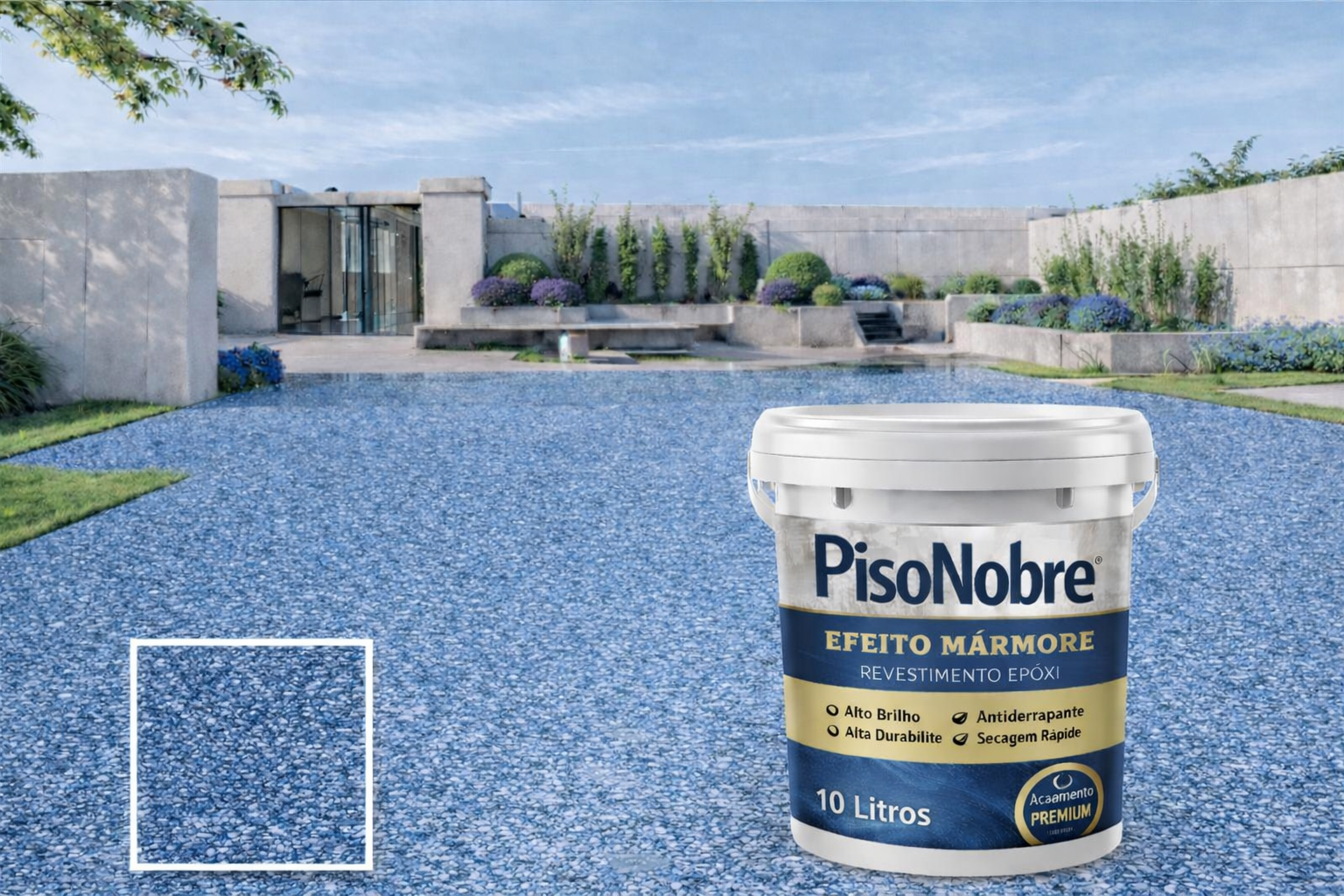 Piso Nobre Revestimento Epóxi Efeito Mármore – Alto Brilho e Alta Durabilidade