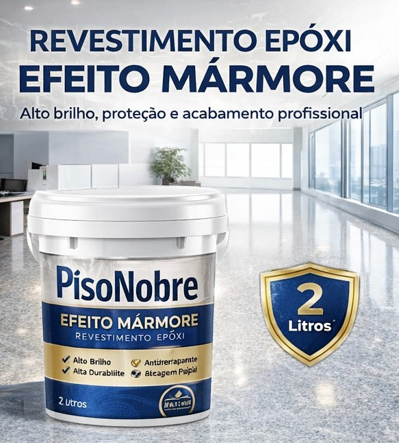 Piso Nobre: Revestimento Epóxi Efeito Mármore – Alto Brilho e Alta Durabilidade