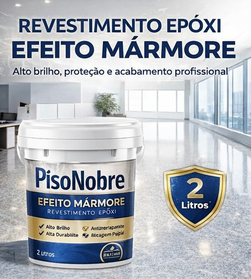Piso Nobre Revestimento Epóxi Efeito Mármore – Alto Brilho e Alta Durabilidade