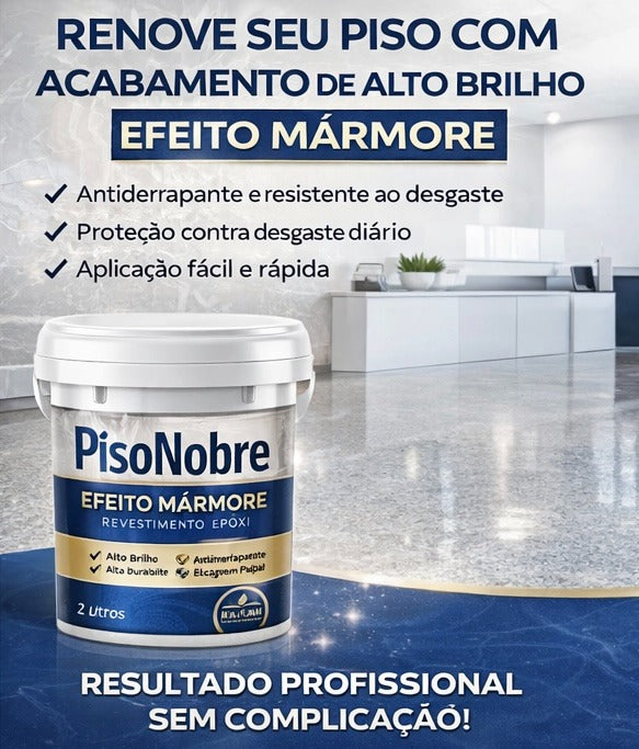 Piso Nobre: Revestimento Epóxi Efeito Mármore – Alto Brilho e Alta Durabilidade
