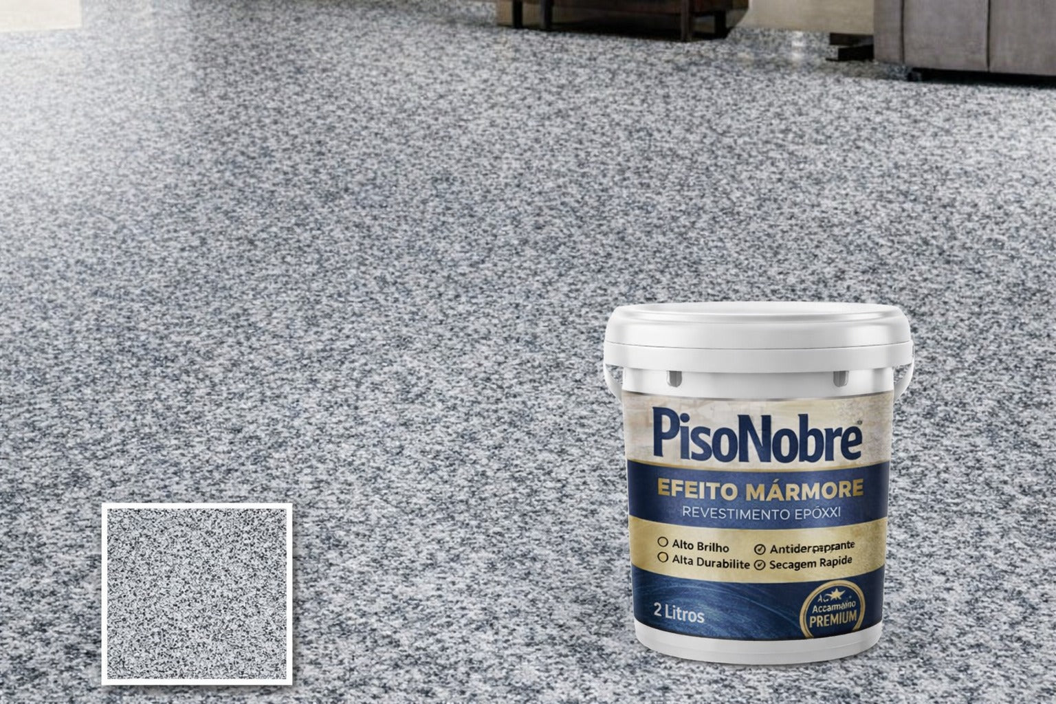 Piso Nobre Revestimento Epóxi Efeito Mármore – Alto Brilho e Alta Durabilidade