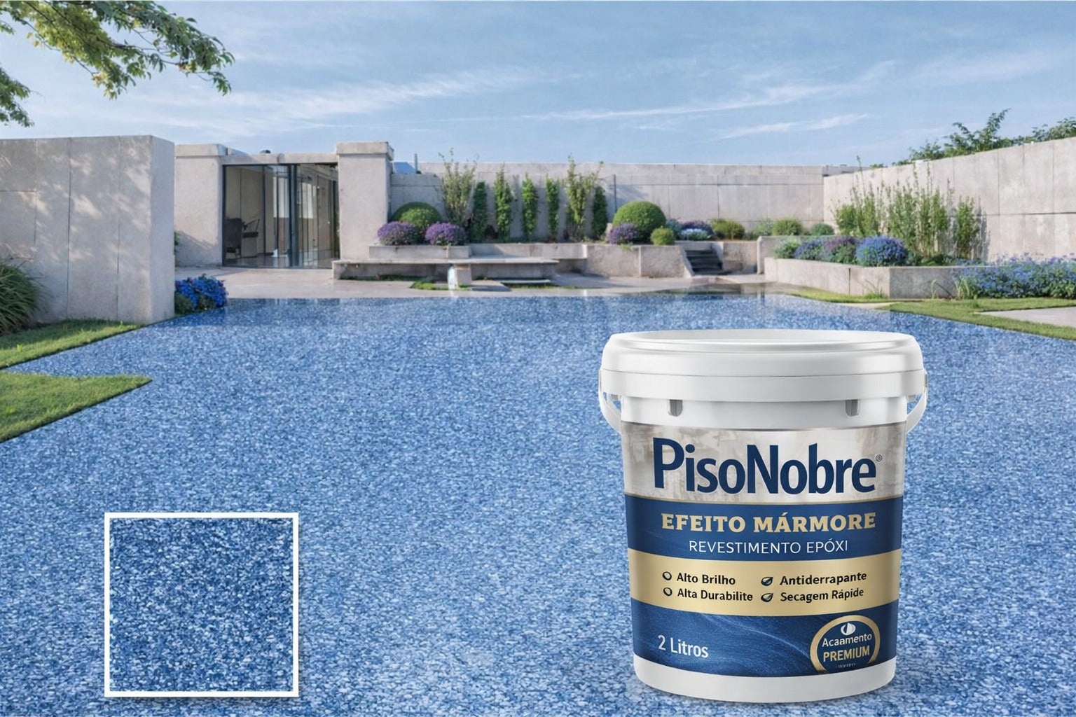 Piso Nobre Revestimento Epóxi Efeito Mármore – Alto Brilho e Alta Durabilidade